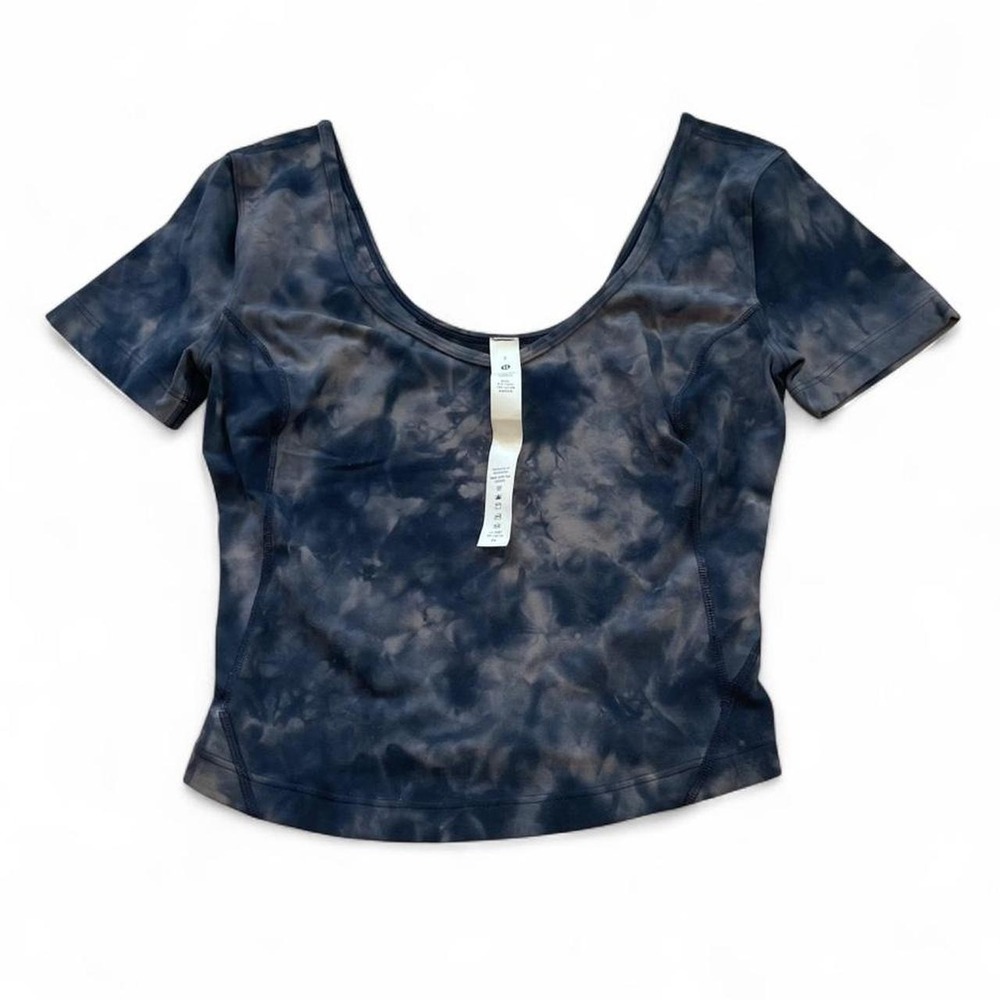 Lululemon Align Tee Nulu Size 2 Diamond Dye Lunar Rock True Navy